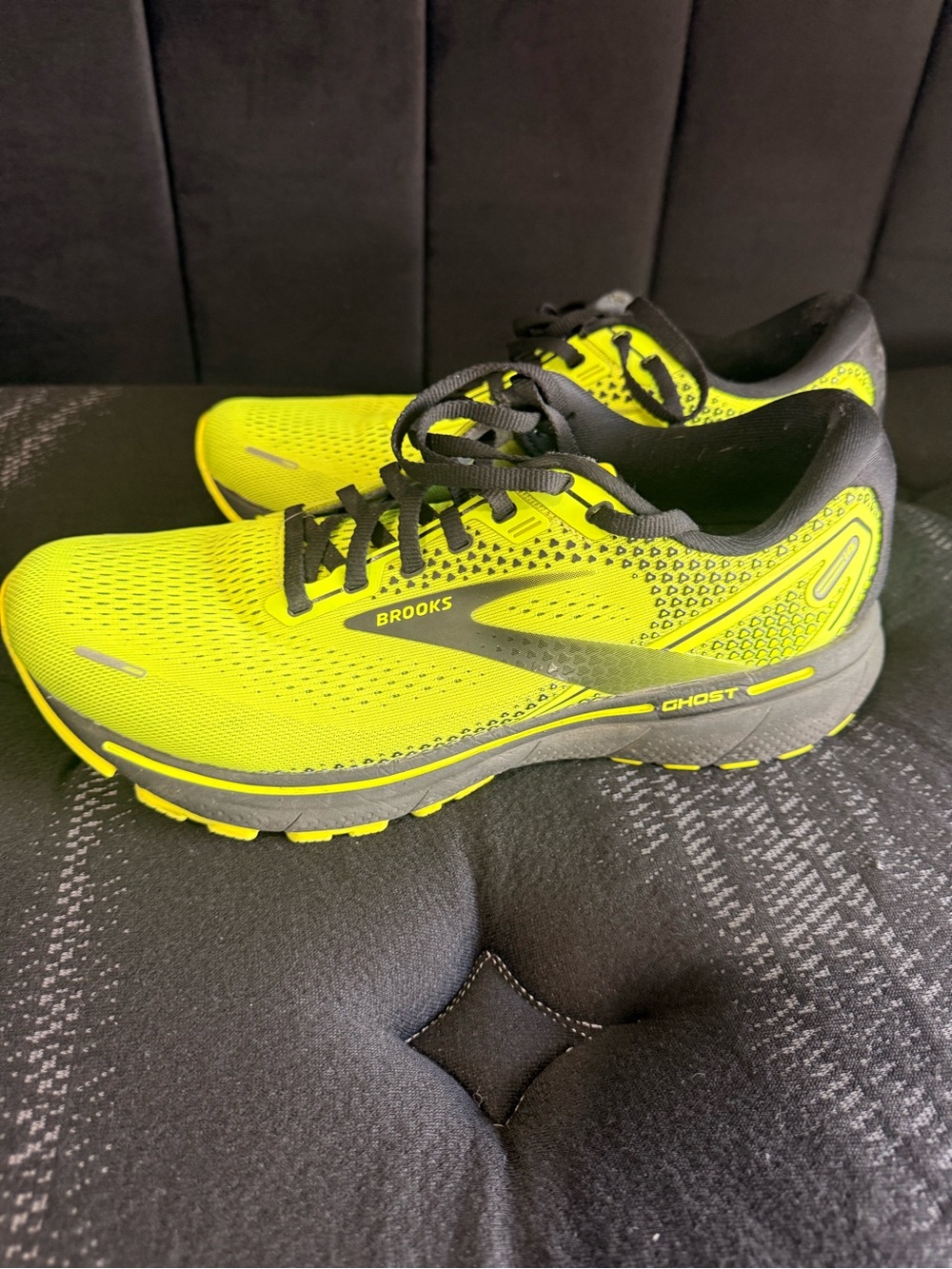 Brooks Neon Yellow and Black Men’s Ghost Running Shoes